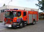 Tanklschfahrzeug Scania 94G300 Aufbau Autokaross der Feuerwehr Brasschaat, Aufnahme am 29.10.2006