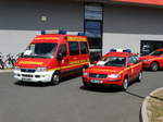 Feuerwehr Hanau Mitte Fiat Ducato ELW (Florian Hanau 1-11-1) und VW Passat Kdow (Florian Hanau 1-10-1) am 18.06.17 beim Tag der Offenen Tür