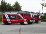 Ein paar Fahrzeuge der Sassnitzer Feuerwehr: VW Crafter, MB 1124 und MAN Drehleiter in Sassnitz am 23.09.2016