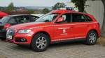 =Audi Q5 der Brandschutzaufsicht Land HESSEN steht in Hünfeld anl. der Hessischen Feuerwehrleistungsübung 2019, 09-2019