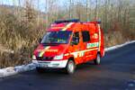 Feuerwehr Büdingen Mercedes Benz Sprinter ELW (Florian Büdingen 1/11) beim Abrücken am 31.01.26 nach einer Großübung in Büdinger Gewerbegebiet