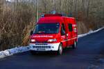 Feuerwehr Friedberg FIAT Ducato CBR-Erkunder beim Abrücken am 31.01.26 nach einer Großübung in Büdinger Gewerbegebiet