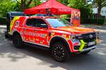Ford Ranger Berufsfeuerwehr Hanau GW-Drohne (Florian Hanau 1-79-1) mit Anh�nger f�r den L�schroboter Magirus Wolf R1 am 10.05.26 beim 135 Jahre Feuerwehr R�dermark Urberach Feier