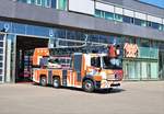 Neue Drehleiter Generation der Berufsfeuerwehr Frankfurt am Main. Mercedes Benz Atego DLK23/12 (Florian Frankfurt 1/30) am 30.03.19 vor der Hauptfeuerwache BLW1 in Eckenheim