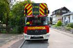 Feuerwehr Niedernhausen Mercedes Benz Atego DLK 23/12 am 08.06.25 bei der 100 Jahre Feier Feuerwehr Niederseelbach