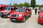 Feuerwehr Stockstadt Nissan Navara PKW am 24.07.21 auf dem Festplatz nach der Ankunft des Hilfeleistungskontingent Hochwasser/Pumpen Aschaffenburg aus dem Katastrophengebiet in Rheinland Pfalz