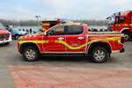 Feuerwehr Mainz VW Amarok Kdow (Florian Mainz 1/10-) am 31.12.25 beim Silvester Abschwimmen 2025 in Mainz am Rheinufer  