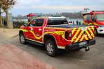 Feuerwehr Mainz VW Amarok Kdow (Florian Mainz 1/10-) am 31.12.25 beim Silvester Abschwimmen 2025 in Mainz am Rheinufer

