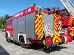 =MB 1224 mit Magirus-Aufbau als LF 16/12, gesehen auf dem Ausstellungsgelände anl. der Feierlichkeiten  100 Jahre Feuerwehr HÜNFELD  im Juni 2025
