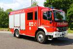 Feuerwehr Frankfurt Nied Mercedes Benz Atego LF10 am 24.06.23 in Frankfurt Nied bei einer Fahrzeugausstellung