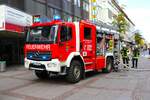 Feuerwehr Darmstadt Mercedes Benz Atego LF20 Kats am 15.10.23 in Darmstadt bei einer Großübung