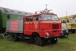 Dieses Feuerwehr Fahrzeug IFA W 50 LA der Freiwilligen Feuerwehr Ehringsdorf stand am 3.10.2026 im Freigel�nde es Eisenbahn Museum Weimar.