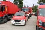 Feuerwehr Mercedes Benz Vito MTW am 24.07.21 auf dem Festplatz nach der Ankunft des Hilfeleistungskontingent Hochwasser/Pumpen Aschaffenburg aus dem Katastrophengebiet in Rheinland Pfalz
