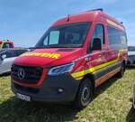 =MB Sprinter als MTF der Feuerwehr DORTMUND, abgestellt auf dem Parkplatz der RettMobil im Mai 2025