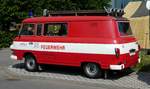 =Barkas als ehemaliges Feuerwehrfahrzeug des Zentrums für Mikroelektronik Dresden, konnte bei der Gemeinschaftsveranstaltung von DRK Fulda und dem Feuerwehrmuseum Fulda bewundert werden.