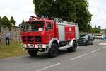 Mercedes Benz Feuerwehrfahrzeug am 04.07.21 bei einer Oldtimer Parade zum Jubiläum 75 Jahre Kreisfeuerwehrverband Gießen in Lich (Hessen)