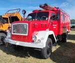 =Magirus Deutz Mercur, ehemaliges Feuerwehrfahrzeug der Gemeinde WILLOFS, ausgestellt bei der Oldtimerveranstaltung der OLDTIMERFREUNDE OHMTAL in Dannenrod, 09-2025