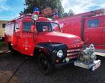 =Opel Blitz mit Vorbaupumpe, steht bei der Oldtimerveranstaltung der OLDTIMERFREUNDE OHMTAL in Dannenrod, 09-2025