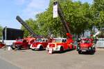 Magirus Deutz und Opel Blitz Drehleiter Oldtimer am 10.05.26 beim 135 Jahre Feuerwehr R�dermark Urberach Feier