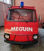 =unbekanntes Einsatzfahrzeug der Betriebsfeuerwehr der Firma MEGUIN, ausgestellt im Fuldaer Feuerwehrmuseum, 11-2025 