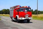 Magirus Feuerwehr Oldtimer L�schfahrzeug bei einer Ausfahrt am 28.06.26 im Landkreis Gie�en 