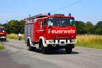 Magirus Feuerwehr Oldtimer L�schfahrzeug bei einer Ausfahrt am 28.06.26 im Landkreis Gie�en 
