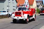 Magirus Feuerwehr Oldtimer L�schfahrzeug bei einer Ausfahrt am 28.06.26 im Landkreis Gie�en 