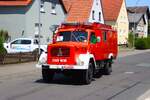 Magirus Feuerwehr Oldtimer L�schfahrzeug bei einer Ausfahrt am 28.06.26 im Landkreis Gie�en 