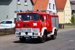 Magirus Feuerwehr Oldtimer L�schfahrzeug bei einer Ausfahrt am 28.06.26 im Landkreis Gie�en 