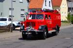 Magirus Feuerwehr Oldtimer L�schfahrzeug bei einer Ausfahrt am 28.06.26 im Landkreis Gie�en 