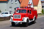 Magirus Feuerwehr Oldtimer L�schfahrzeug bei einer Ausfahrt am 28.06.26 im Landkreis Gie�en 