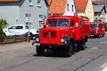Magirus Feuerwehr Oldtimer L�schfahrzeug bei einer Ausfahrt am 28.06.26 im Landkreis Gie�en 