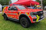 =Ford Ranger als Zugfahrzeug f�r den Transportanh�nger des Magirus Wolf R1 der Feuerwehr Hanau, gesehen beim Hessentag in Fulda, 06-2026