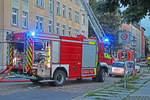 TLF 4000 der Berufsfeuerwehr Chemnitz, Feuer- und Rettungswache 1 auf MAN TGM bei einem schwerem Dachstuhlbrand in Chemnitz-Sonnenberg am 21. August 2017