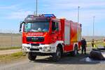 Feuerwehr M�rfelden-Walldorf MAN TGM 18.340 Lentner TLF4000 (Florian M�rfelden-Walldorf 1-24) am 25.04.26 bei einer Waldbrand�bung in Kelsterbach