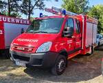 =Iveco Daily als TSF-W der Feuerwehr BURGHAUN-ROTHENKIRCHEN, steht auf dem Gästeparkplatz anl.