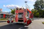 Werkfeuerwehr Industriepark Hanau Wolfgang Scania P500 EMPL HLF (Florian IPW 01-46-1) am 14.09.25 bei einen Fototermin.