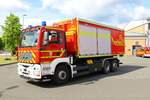 Feuerwehr Hanau MAN TGA WLF1 (Florian Hanau 1-66-1) mit dem AB-Gefahrgut am 06.05.23 bei einem Fototermin