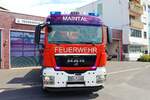 Feuerwehr Maintal Dörnigheim MAN TGM WLF1 mit dem neuen AB-Schaum (Florian Maintal 1-66-1) am 08.07.23 bei einen Fototermin.