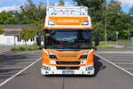 Werkfeuerwehr Industriepark Hanau Wolfgang Scania L360 WLF mit AB-Gefahrgut von GSF (Florian IPW 01-55-1) am 14.09.25 bei einen Fototermin. Danke für das tolle Shooting