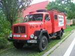 Magirus-Deutz Eckhauber (1.Generation) Feuerwehrwagen, genutzt als Werbefläche, 20.09.10.