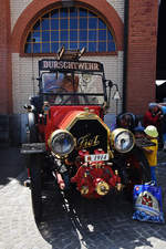 Fiat Feuerwehrauto von Feldschlösschen aus dem Jahre 1914 am Tag der offenen Tür. Die Aufnahme stammt vom 28.04.2018.