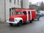 ex Feuerwehr Nidau - Opel Magirus von 1960 am Weihnachtsmarkt in Nidau am 14.12.2014