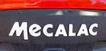 MECALAC, Schriftzug am Heck eines Mobilbaggers, die Baumaschinen GmbH wurde 1994 in Schleswig-Holstein gegründet und gehört seit 2002 zur französischen Groupe Mecalac S.A., zur Produktion gehören