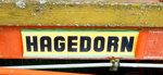 HAGEDORN, Schriftzug an einem Ladewagen von 1969, der Landmaschinen-und Traktorenhersteller aus Warendorf/Westfalen wurde 1902 gegrndet, April 2016