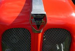 Bautz, Kühleremblem an einem Oldtimer-Traktor, die Firma in Oberschwaben baute von 1948-62 Traktoren, Sept.2016