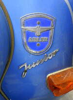 ADLER-Werke Frankfurt/Main, Emblem am Motorroller Junior MR100 von 1955, Breig's Motorrad-und Spielzeugmuseum, Sept.2021