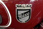 Rixe, Tankemblem am Motorrad Rixe 175 von 1951 von den Fahrrad-und Motorradwerken in Bielefeld, bestand von 1922-1985, Sept.2021