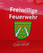 =Emblem der Feuerwehr GERATAL, gesehen auf dem Parkplatz der RettMobil 2022 in Fulda