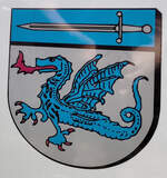 =Wappen der Stadt MUNSTER, angebracht an dem VW T6 des dortigen DRK, gesehen auf dem Parkplatz der RettMobil im Mai 2025